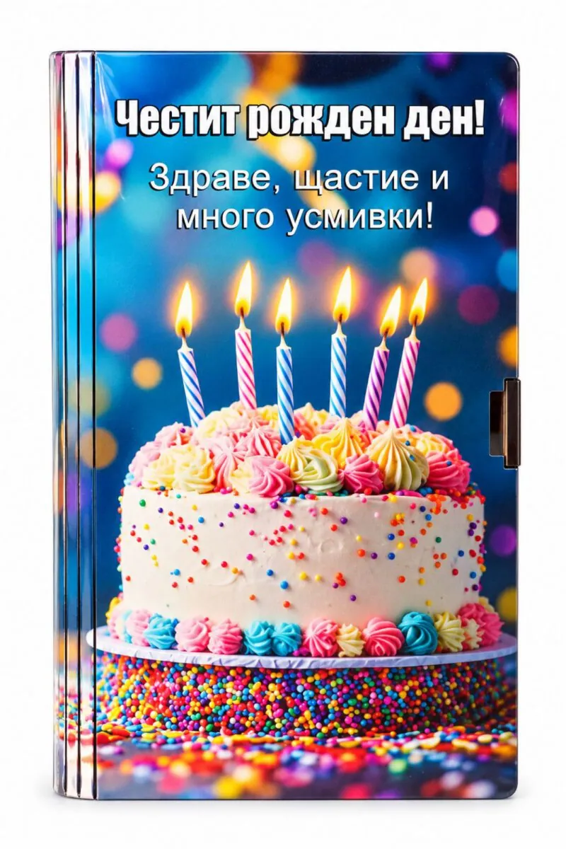 Картичка-книга „Честит рожден ден!“ с торта