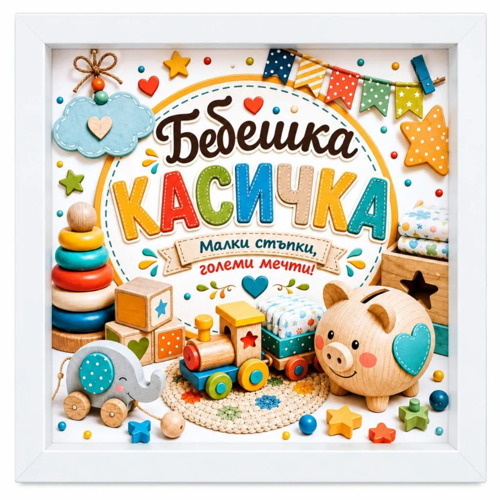 Касичка „Бебешка касичка – Малки стъпки, големи мечти“